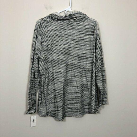 Style & Co Size 2X Ombre Black Cowl Neck Boho Remix Front Pocket Sweatshirt - Picture 2 of 5